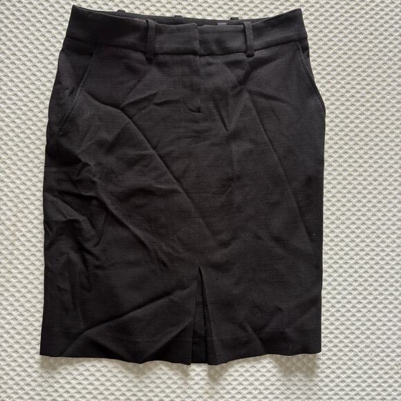 Brooks Brothers x Loro Piana Wool Pencil Skirt 2 2P Black Silk Academia Career - Picture 2 of 7